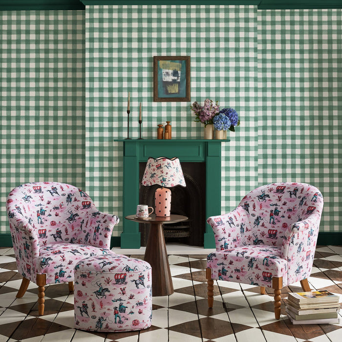 Cath Kidston Wallpaper - Painted Gingham - Blue