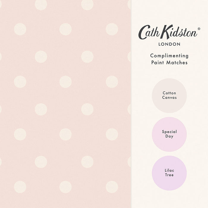 Cath Kidston Wallpaper - Button Spot - Pink