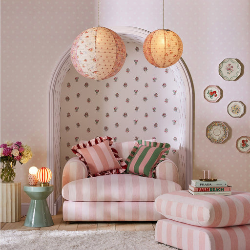 Cath Kidston Wallpaper - Button Spot - Pink