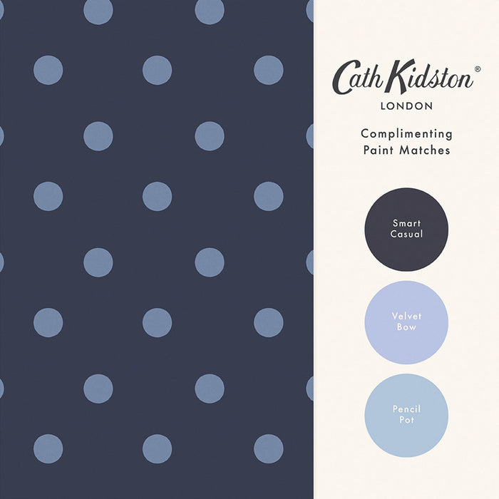 Cath Kidston Wallpaper - Button Spot - Navy