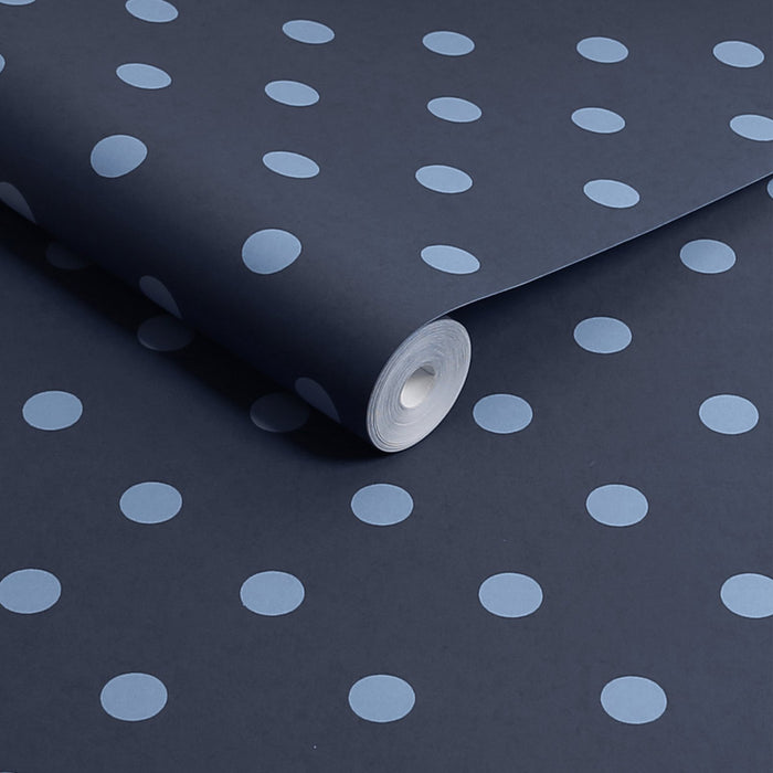 Cath Kidston Wallpaper - Button Spot - Navy