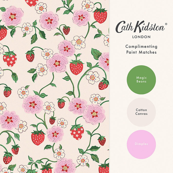 Cath Kidston Wallpaper - Strawberry Spring - Cream & Pink