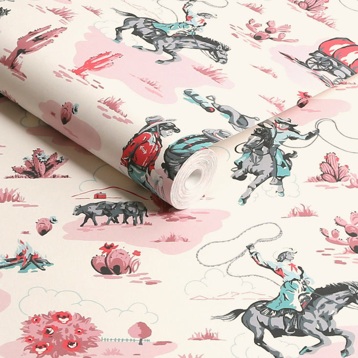 Cath Kidston Wallpaper - Cowgirls - Pink