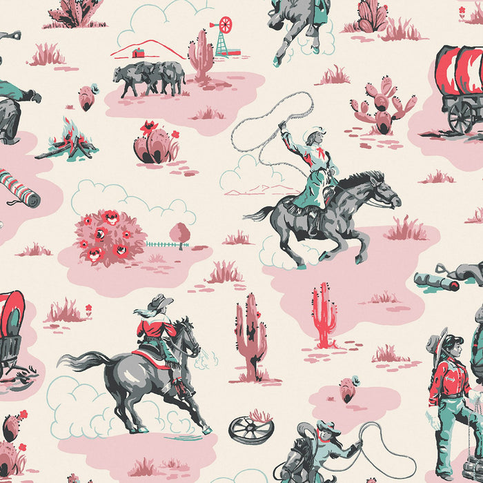 Cath Kidston Wallpaper - Cowgirls - Pink