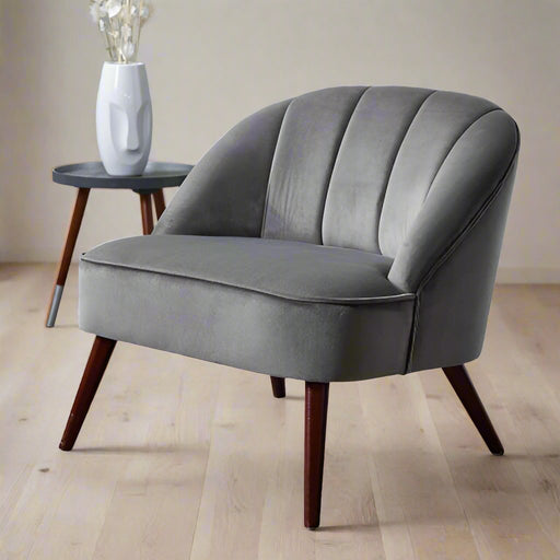 Dove Grey Velvet Cocktail Chair