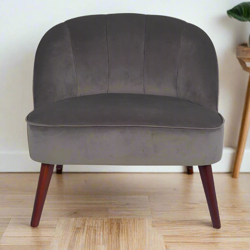 Dove Grey Velvet Cocktail Chair