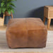 Timeless Square Leather Pouffe