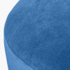 Sapphire Blue Velvet Pouffe with Gold Metal Base