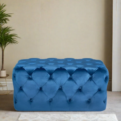 Blue rectangle online ottoman