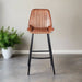 Chic Vintage Brown Leather Bar Stool – Sleek Design & Sturdy Frame - Decor interiors