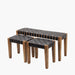 Contemporary Black Woven Leather and Mango Wood Set of 3 Seating Pieces