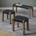 Contemporary Black Woven Leather and Mango Wood Set of 3 Seating Pieces