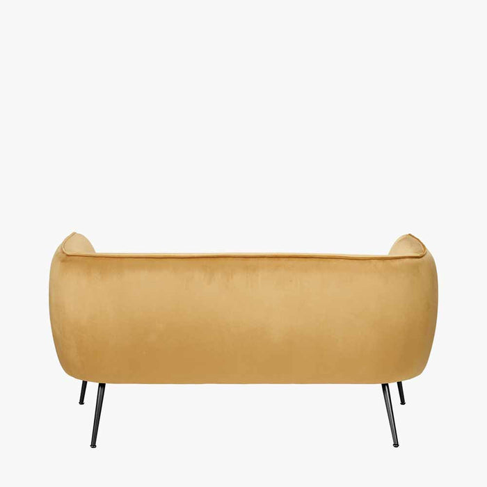 Clayton 2 Seater Sofa in Elegant Gold Velvet with Metal Legs (Due Back In 15/02/25 )