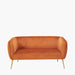 Clayton 2 Seater Sofa in Burnt Orange Velvet with Gold Metal Legs