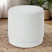 White Bouclé Cylinder Pouffe