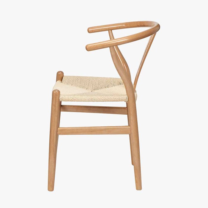 Quinn Natural Beech Wood Dining Chair with Woven Paper Rope Seat