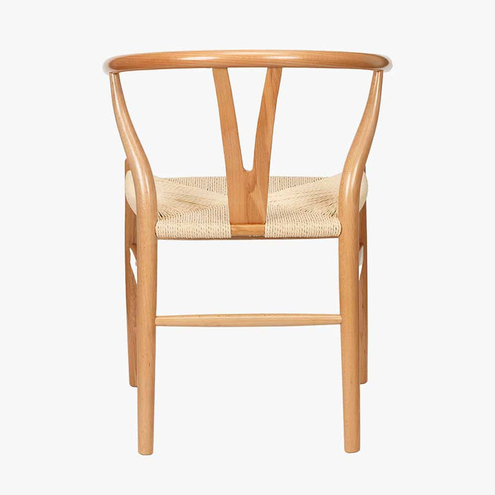 Quinn Natural Beech Wood Dining Chair with Woven Paper Rope Seat