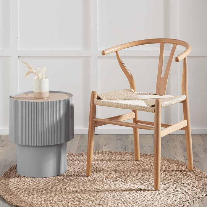 Quinn Natural Beech Wood Dining Chair with Woven Paper Rope Seat