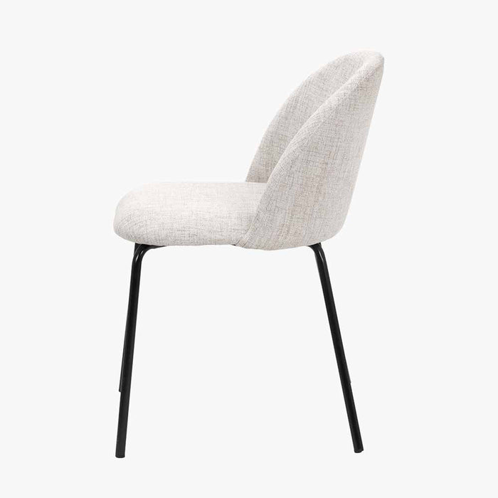 Turi Contemporary Dining Chair with Pebble Linen Mix Upholstery