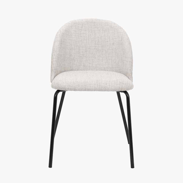 Turi Pebble Linen Mix and Black Metal Dining Chair