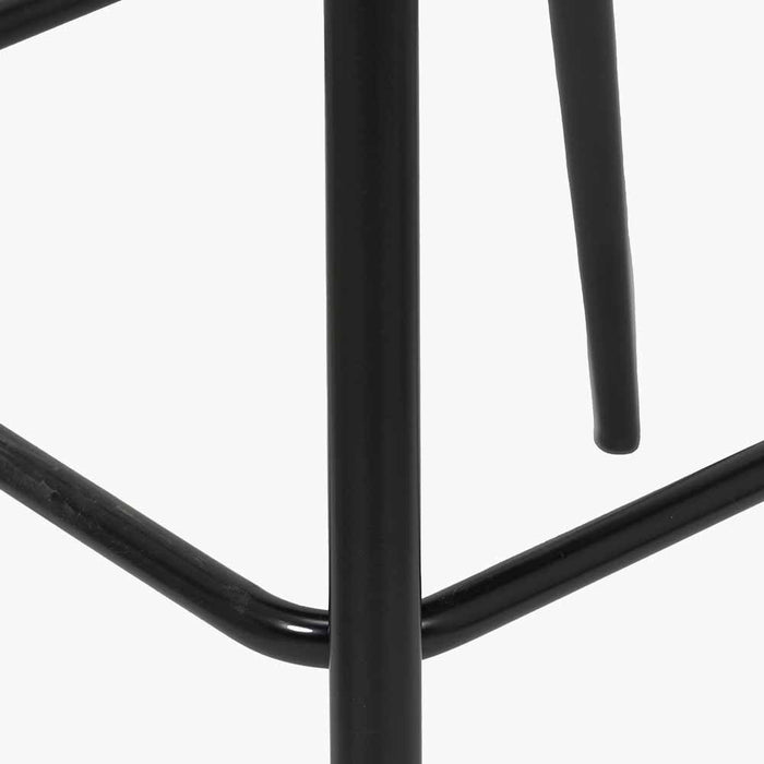 Turi Bar Stool, Pebble Linen Fabric, Black Metal ( Due Back In 15/01/25 )