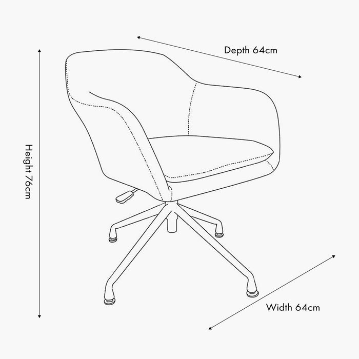 Modern White Boucle & Black Metal Swivel Chair