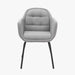 Milan Carver Dining Chair in Grey Linen with Black Metal Legs