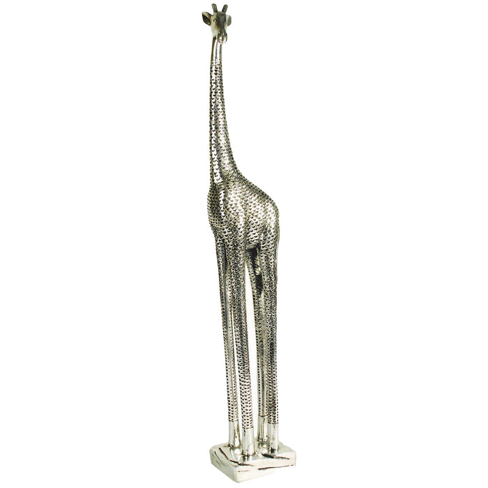 Standing Silver Giraffe Sculpture - Large