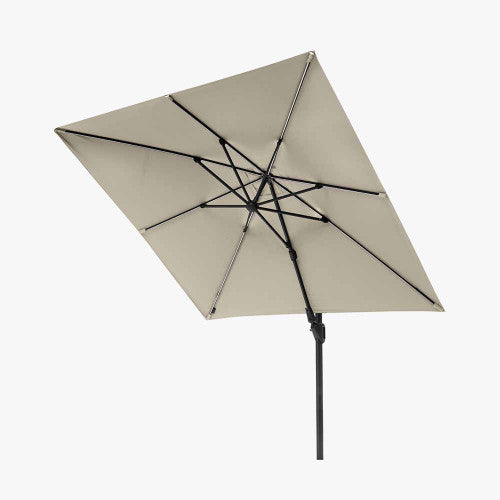 Glow Challenger Garden Parasol, T2, 3m x 3m, Champagne, Free Arm Parasol