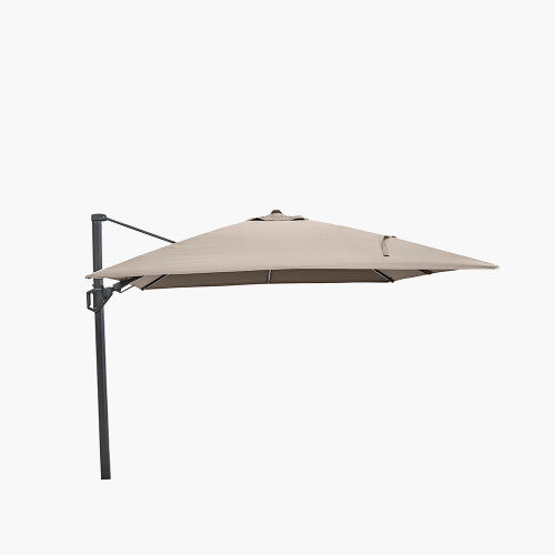 Glow Challenger Garden Parasol, T2,  3m x 3m, Taupe,  Free Arm