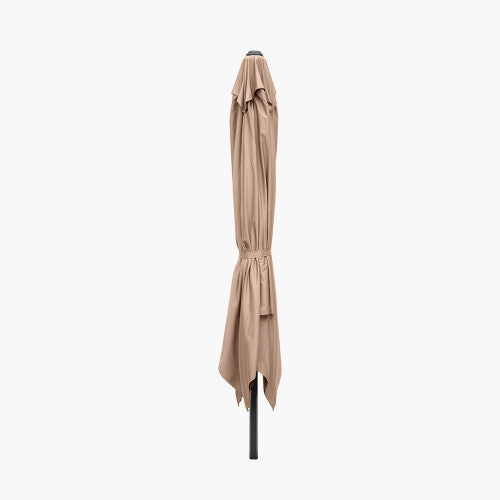 Glow Challenger Garden Parasol, T2,  3m x 3m, Taupe,  Free Arm