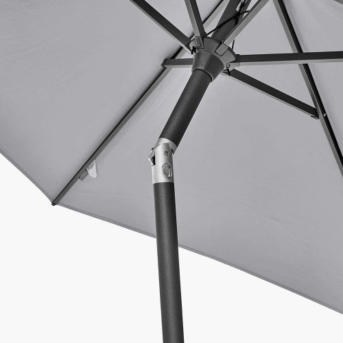 Riva Garden Parasol, 2.5m, Luna Grey, Round