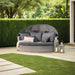 St Ives Outdoor Furniture Day Bed, Rattan, Grey Upholstery