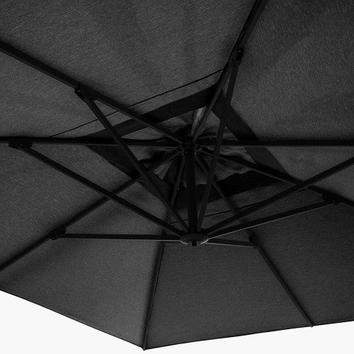 Icon Premium Garden Parasol, 4mx3m, Faded Black