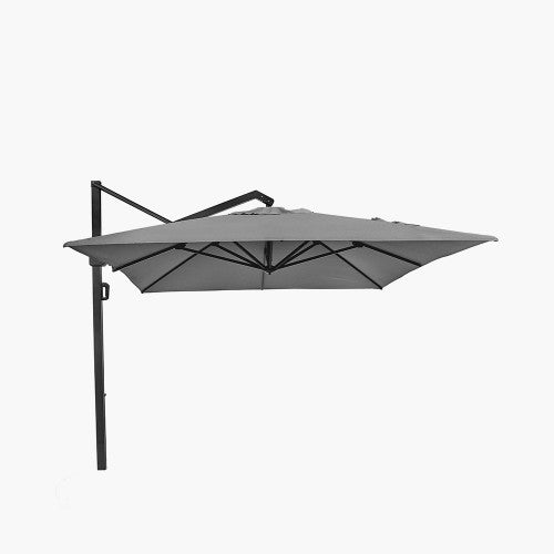 Icon Premium Garden Parasol, 4mx3m, Manhattan Grey