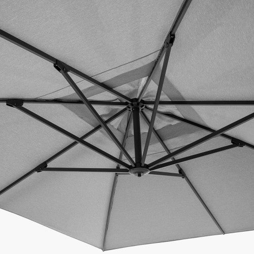 Icon Premium Garden Parasol, 4mx3m, Manhattan Grey