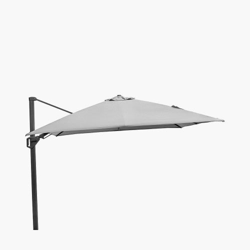 Challenger T2 Garden Parasol, 3m x 3m, Luna Grey, Free Arm