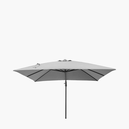 Challenger T2 Garden Parasol, 3m x 3m, Luna Grey, Free Arm