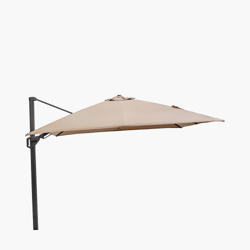 Challenger T2 Garden Parasol, 3m x 3m, Taupe, Free Arm