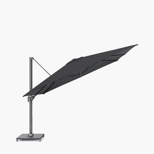 Challenger Telescopic Garden Parasol, T1, 3.5m x 3.5m, Faded Black