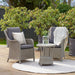 Wilton Garden Furniture Bistro Set, Stone Rattan, Grey Cushions, 3 Piece