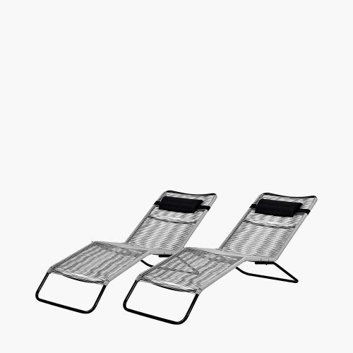 Rio Sun Loungers, Grey, Set Of 2