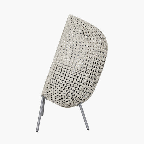 Oslo Garden Furniture Single Nest Chair, Rattan, Stone Grey