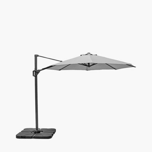 Voyager Garden Parasol, 2.7m Square,  Luna Grey,  Free Arm