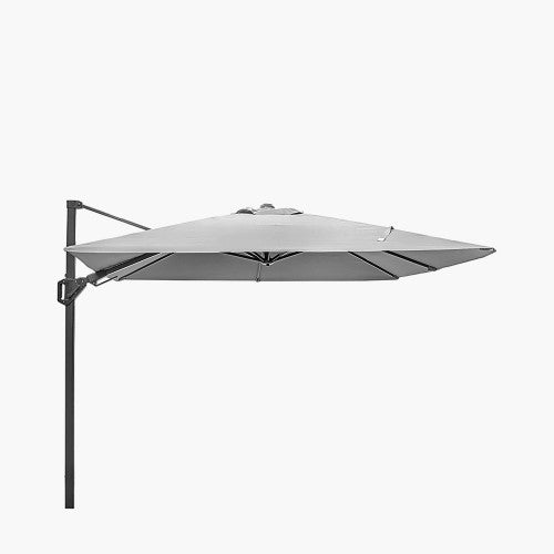 Voyager Garden Parasol, 2.7m Square,  Luna Grey,  Free Arm