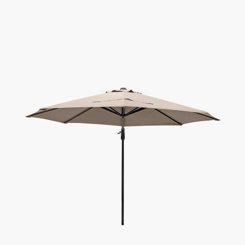 Voyager Garden Parasol, 3m Round, Taupe, Free Arm