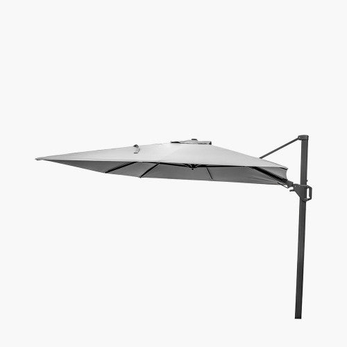 Challenger T2 Garden Parasol, 3.5 x 2.6m, Luna Grey, Free Arm ( Due In 15/02/25 )