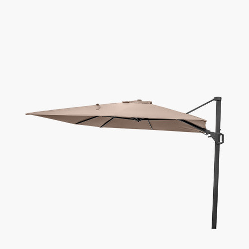 Challenger T2 Garden Parasol, 3.5 x 2.6m, Taupe, Free Arm