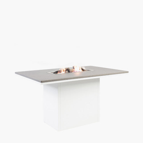 Cosi Dining Table With Fire Pit, White & Grey, Cosiloft 120,