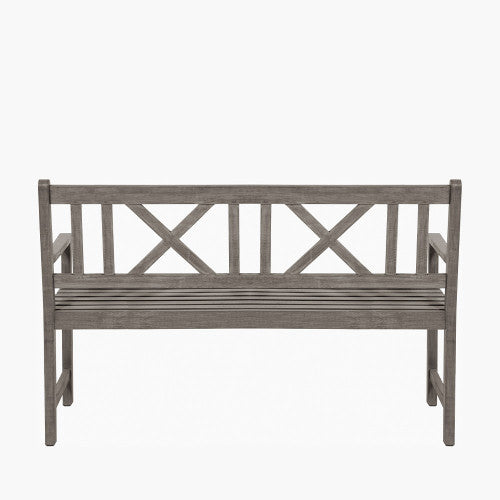 Hartley Outdoor Wooden Bench, Antique Grey, 3 Seater